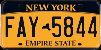NY license plate FAY5844