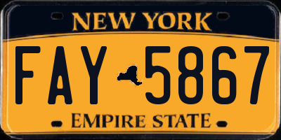NY license plate FAY5867