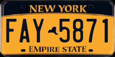 NY license plate FAY5871