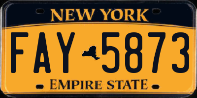 NY license plate FAY5873