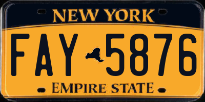 NY license plate FAY5876