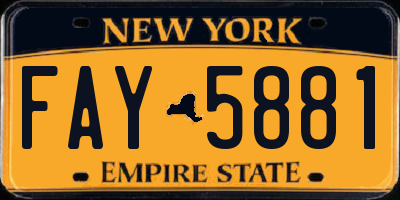 NY license plate FAY5881