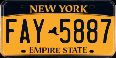 NY license plate FAY5887