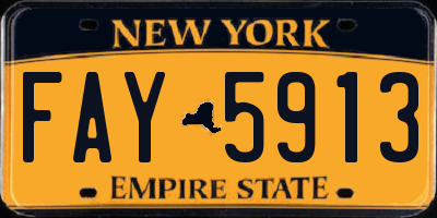 NY license plate FAY5913
