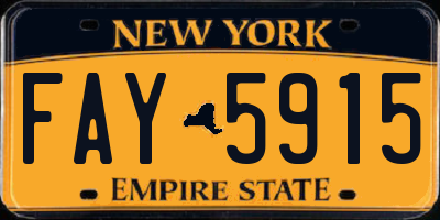 NY license plate FAY5915
