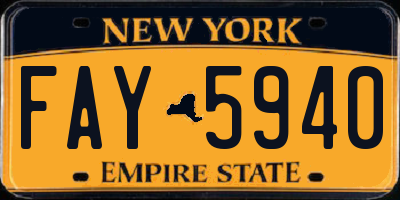 NY license plate FAY5940