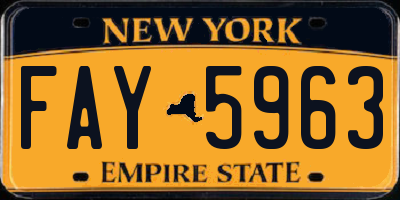 NY license plate FAY5963