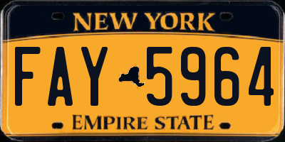 NY license plate FAY5964
