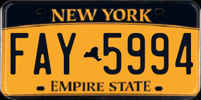 NY license plate FAY5994
