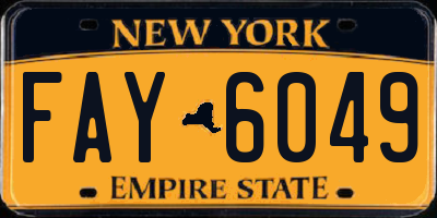 NY license plate FAY6049