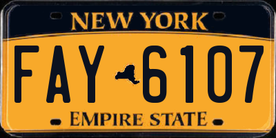 NY license plate FAY6107