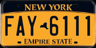 NY license plate FAY6111