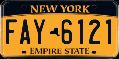 NY license plate FAY6121