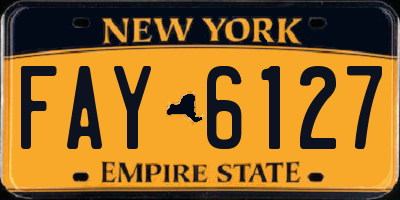 NY license plate FAY6127