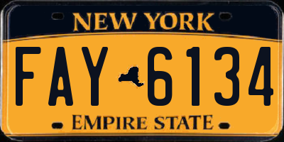 NY license plate FAY6134