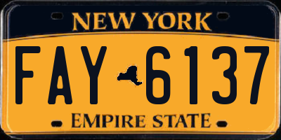NY license plate FAY6137