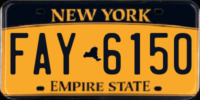 NY license plate FAY6150