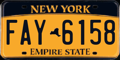 NY license plate FAY6158