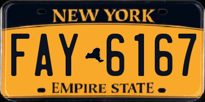 NY license plate FAY6167