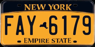 NY license plate FAY6179