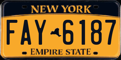 NY license plate FAY6187