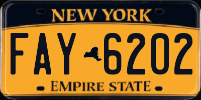 NY license plate FAY6202