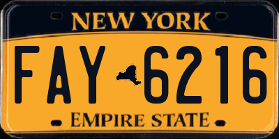 NY license plate FAY6216
