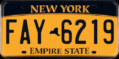 NY license plate FAY6219