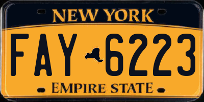 NY license plate FAY6223