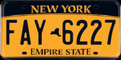 NY license plate FAY6227