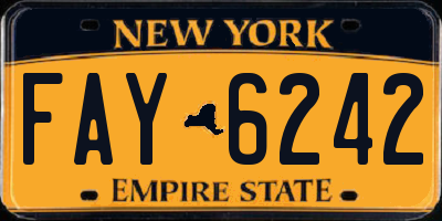 NY license plate FAY6242