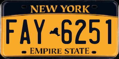 NY license plate FAY6251