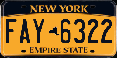 NY license plate FAY6322
