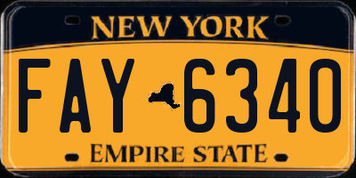 NY license plate FAY6340