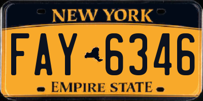 NY license plate FAY6346