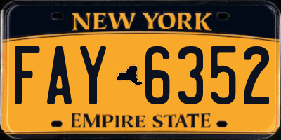 NY license plate FAY6352