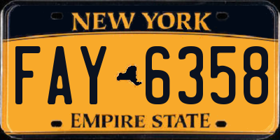 NY license plate FAY6358