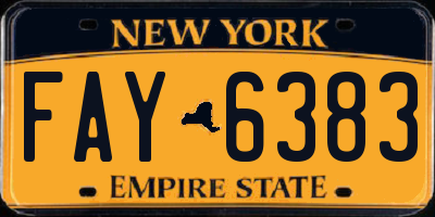 NY license plate FAY6383