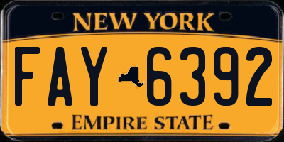 NY license plate FAY6392