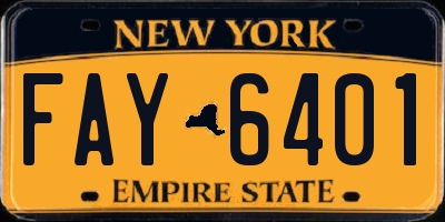 NY license plate FAY6401