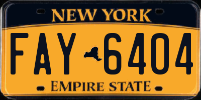 NY license plate FAY6404