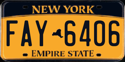 NY license plate FAY6406