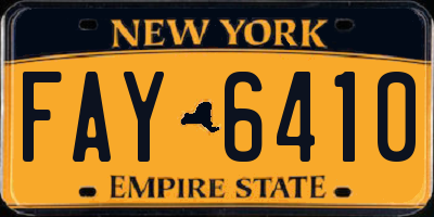 NY license plate FAY6410