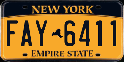 NY license plate FAY6411