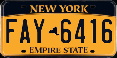 NY license plate FAY6416