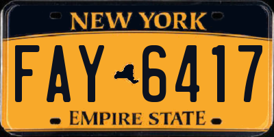 NY license plate FAY6417