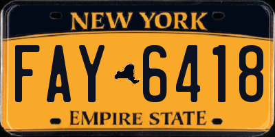 NY license plate FAY6418