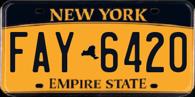 NY license plate FAY6420