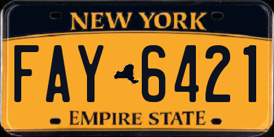 NY license plate FAY6421