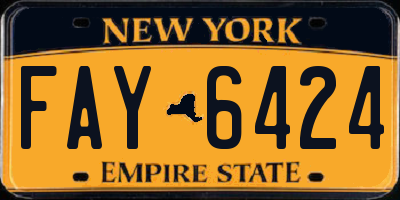 NY license plate FAY6424